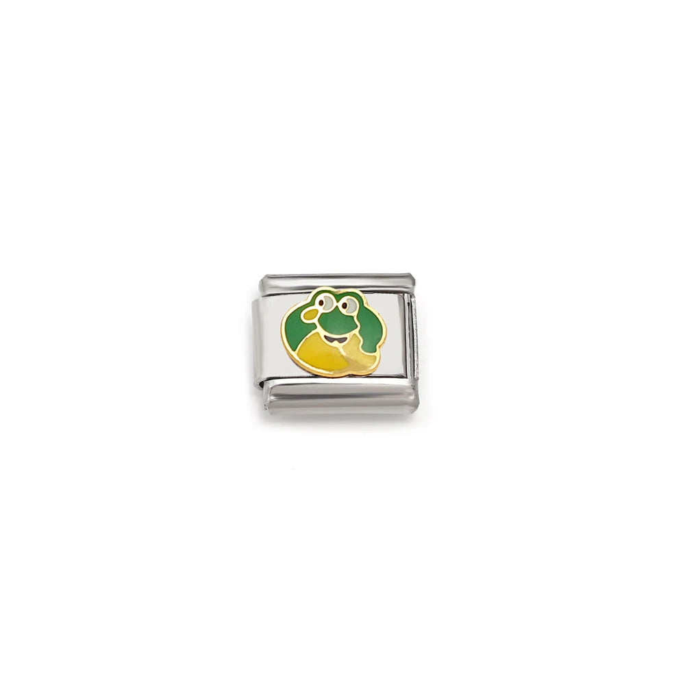 Italian Links Stainless Steel Charms Bracelet Women Enamel Coconut Tree Holiday Scenery Frog Elephant Fit 9mm Making Jewelry