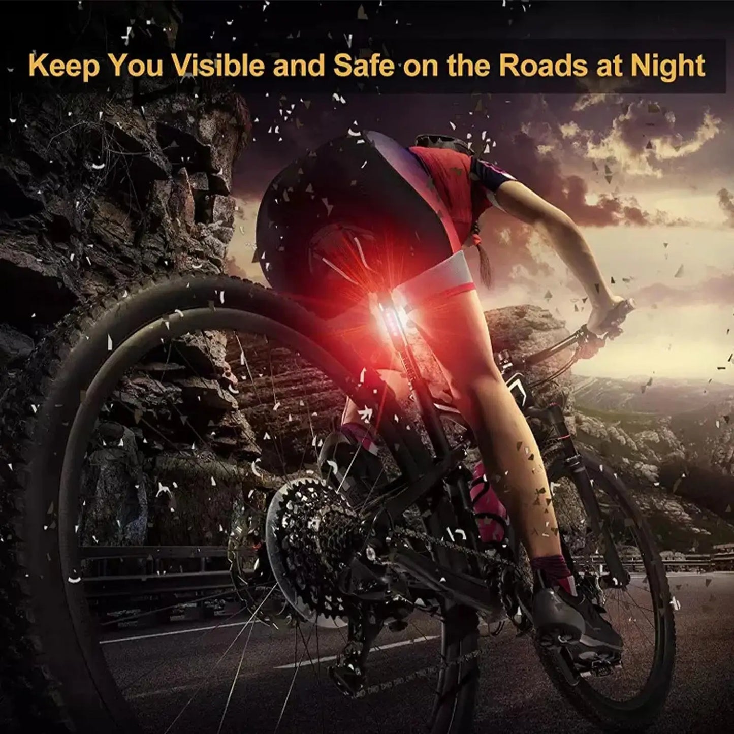 USB Rechargeable Bicycle Light Cycling Rear Light LED Taillight Waterproof MTB Road Bike Light Back Lamp for Bicycle D2K2