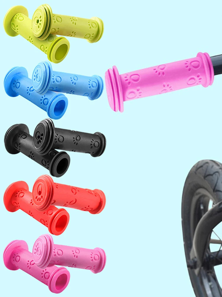 1 Pair Scooter Child Kids Bicycle Grip Anti-Slip Handlebar 22MM Silica-Gel Material Holes Children Bike Accessory Anti-skid