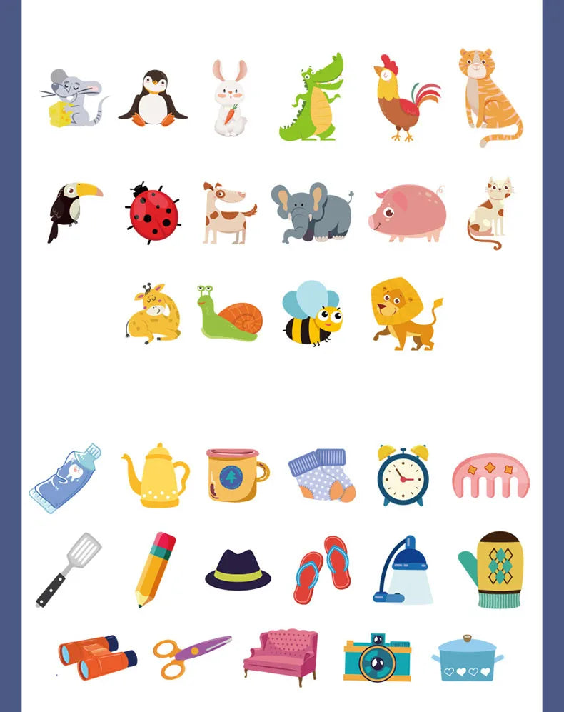Children Memory Matching Cards Toys Animal Traffic Cognition Boards Games Early Educational Logical Thinking Toys Brain Training