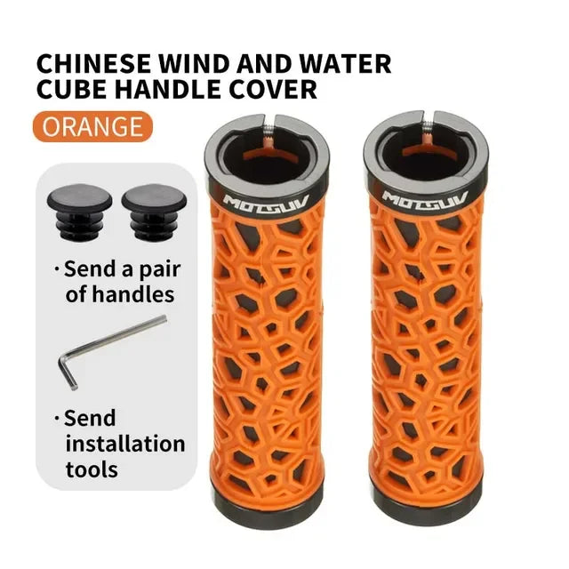 MOTSUV Bicycle Handle Bar Grips MTB Bike Soft Double-sided Locking Handlebar Cover Plug Rubber Non-slip Cycling Accessories Part