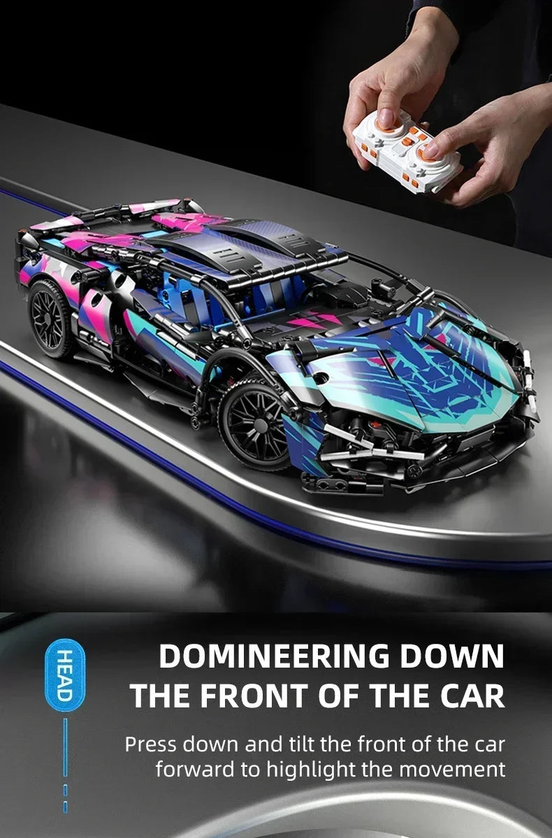 1314Pcs Technical Racing Sport Car 67128 Model Building Blocks Lamborghini Hypercar Racing Car Model Toys Kid Adult Gift
