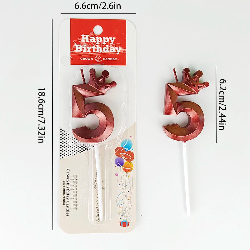 Happy Birthday Cake Crown Digital Candle Crown Children's Party Decoration Ornaments Opera Digital Celebration Candle
