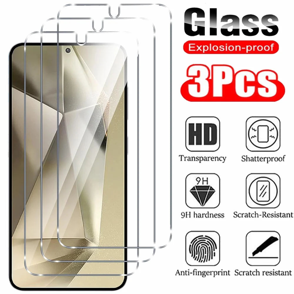 Tempered Glass For Samsung S25 S24 Ultra Screen Protector Galaxy S24 FE S23 Plus S22 S21 A56 A55 A54 A53 A35 A36 A26 A16 Film
