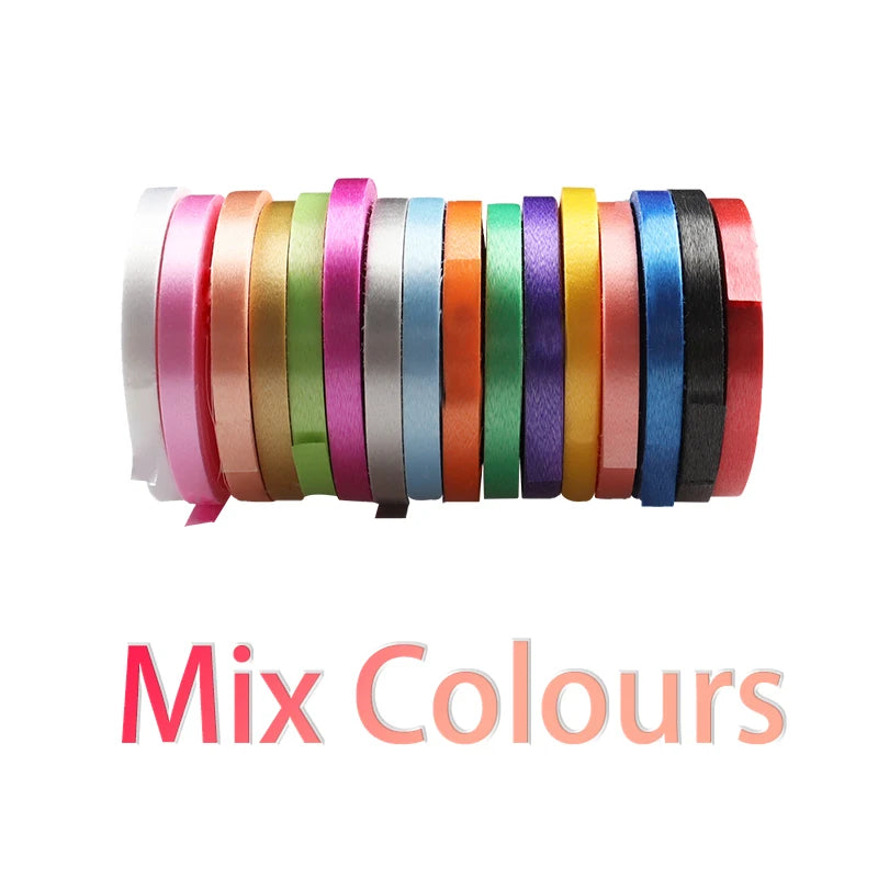 10metre/Roll Balloon Ribbon Birthday Party Decoration Supplies Wedding Accessories DIY 5mm Balloon Rope Satin Colourful Ribbons