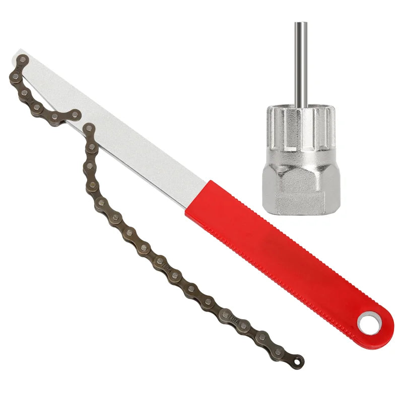 Bike Flywheel Removal Tool Kit With Cassette Wrench 12 Teeth MTB Cassette Sprocket Removal Wrench Portable Bicycle Repair Tools