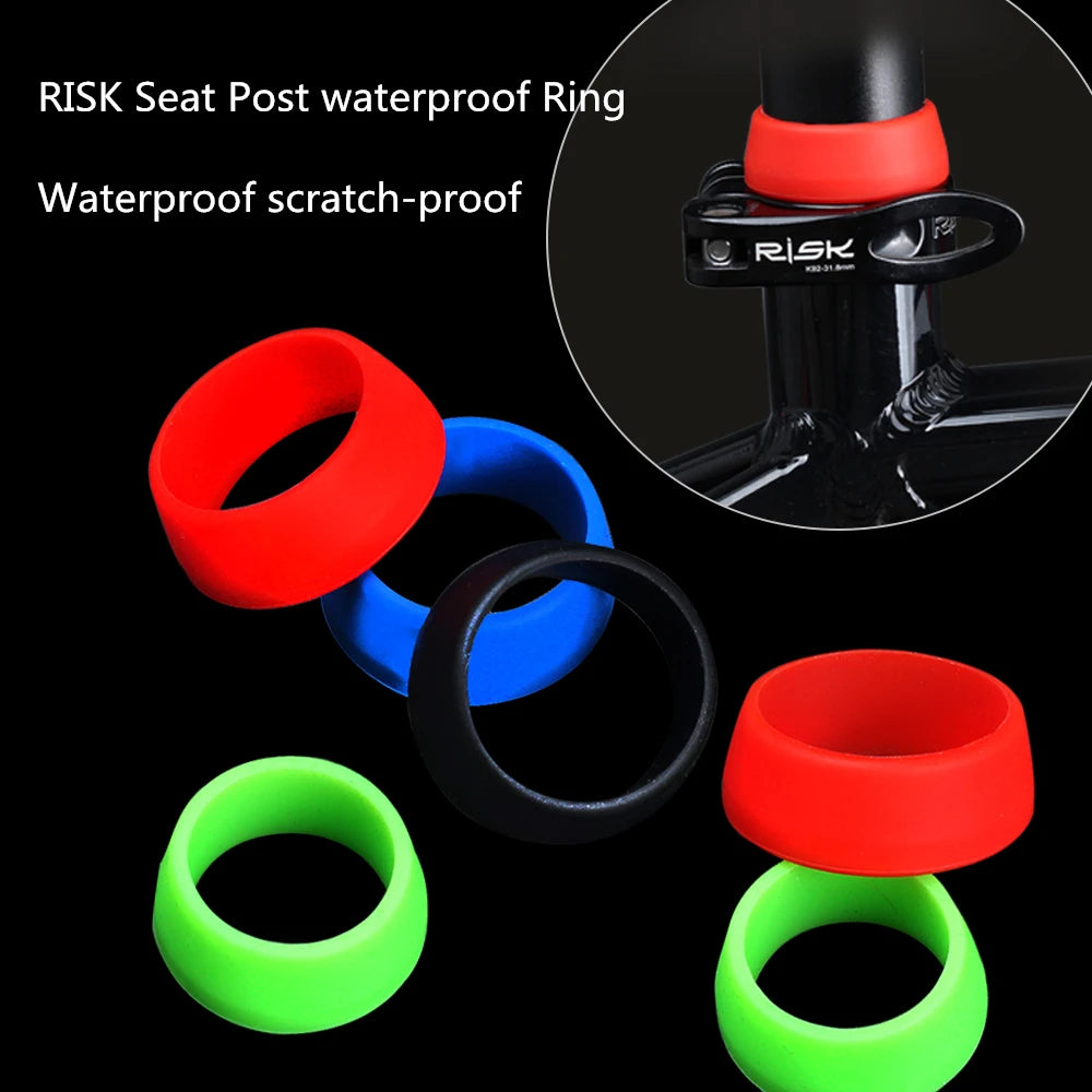 Risk 1Pc Cycling Silicone Waterproof Mountain Bike Seatpost Protective Bicycle Seat Post Rubber Ring Dust Cover