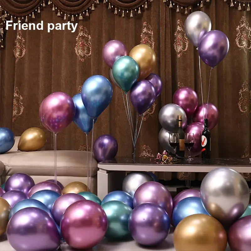 50pcs 10inch Metallic Latex Balloons Gold Silver Chrome Ballon Wedding Decorations Globos Birthday Party Supplies