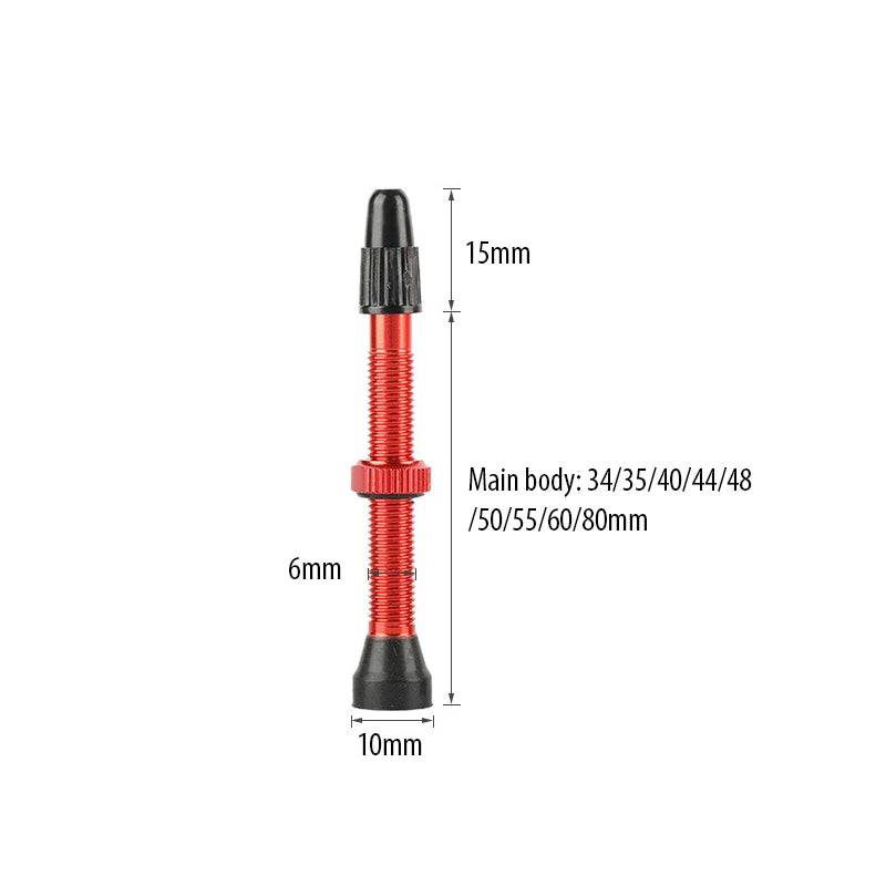 2pcs/bag Bicycle Bike Tubeless Presta Valves Stems Aluminium Alloy 40mm 44mm 48mm 60mm 80mm with Valve Core Removal Tool