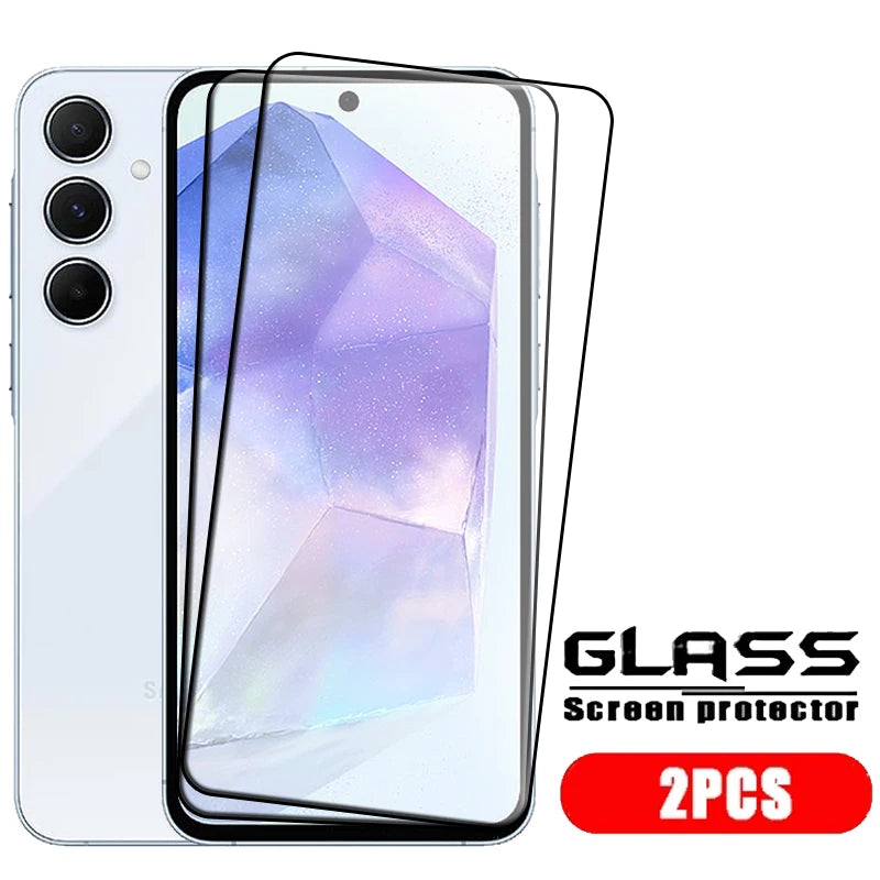 1/2/3/4PCS Full Cover Glass For Samsung A55 Glass Samsung Galaxy A55 Tempered Glass 9H Screen Protector Samsung A55 A52 A53 A54