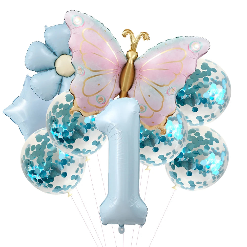 Butterfly Balloons 5th Birthday Decor for Girls Pink Butterfly Foil Balloons for Butterfly Themed Party Wedding Birthday Decors
