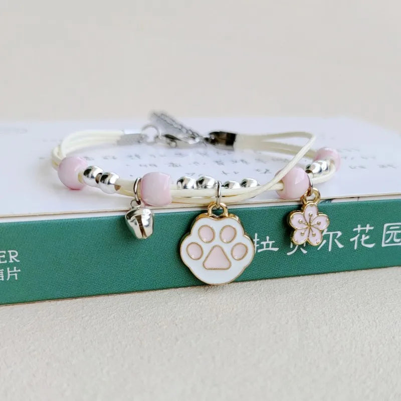 Cute Cat Bracelet For Women Funny Black Cat Bead Adjustable Braided Rope Charm Bracelets For Couple Friends Harajuku Jewelry