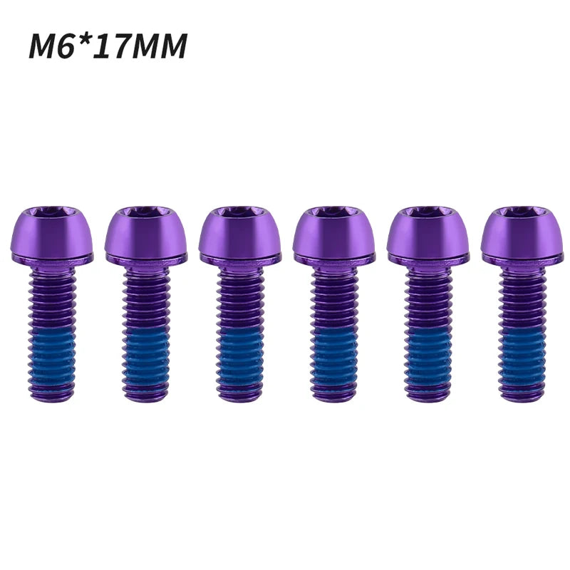 MUQZI 6pcs M6x17mm Disc Brake Caliper Bolts Bike Stem Bolt MTB Crank Arm Screw With Washer Bicycle Parts