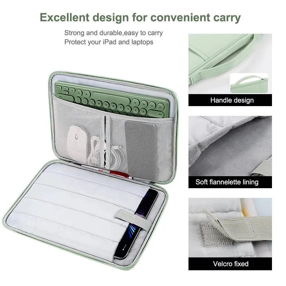 Tablet Sleeve Bag for Samsung Galaxy Tab S10 Plus S9 FE 12.4 Universal Laptop Pouch Handbag for Tab S10 Plus Case Accessories