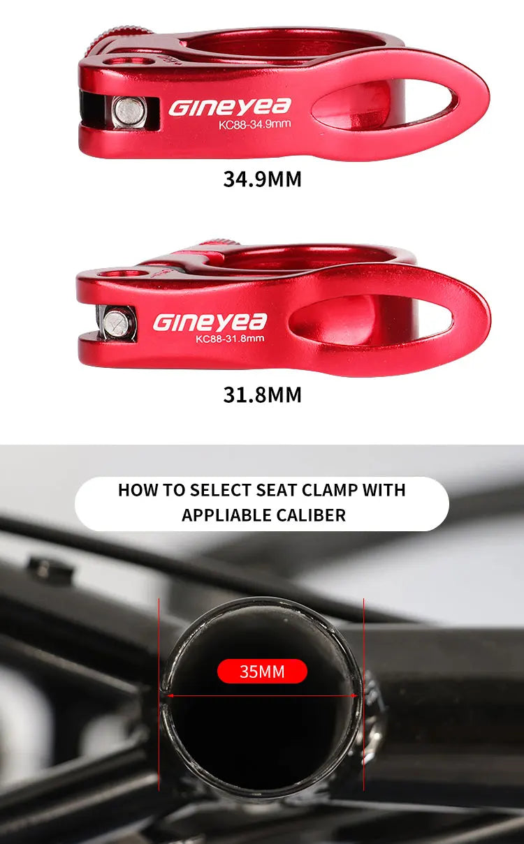 Gineyea Bicycle Quick Release Seatpost Clamp 27.2/28.6/30.4/31.8/34.9/30.9/31.6mm FOR Zoom KS EXA Seat Tube MTB BMX Road Bike