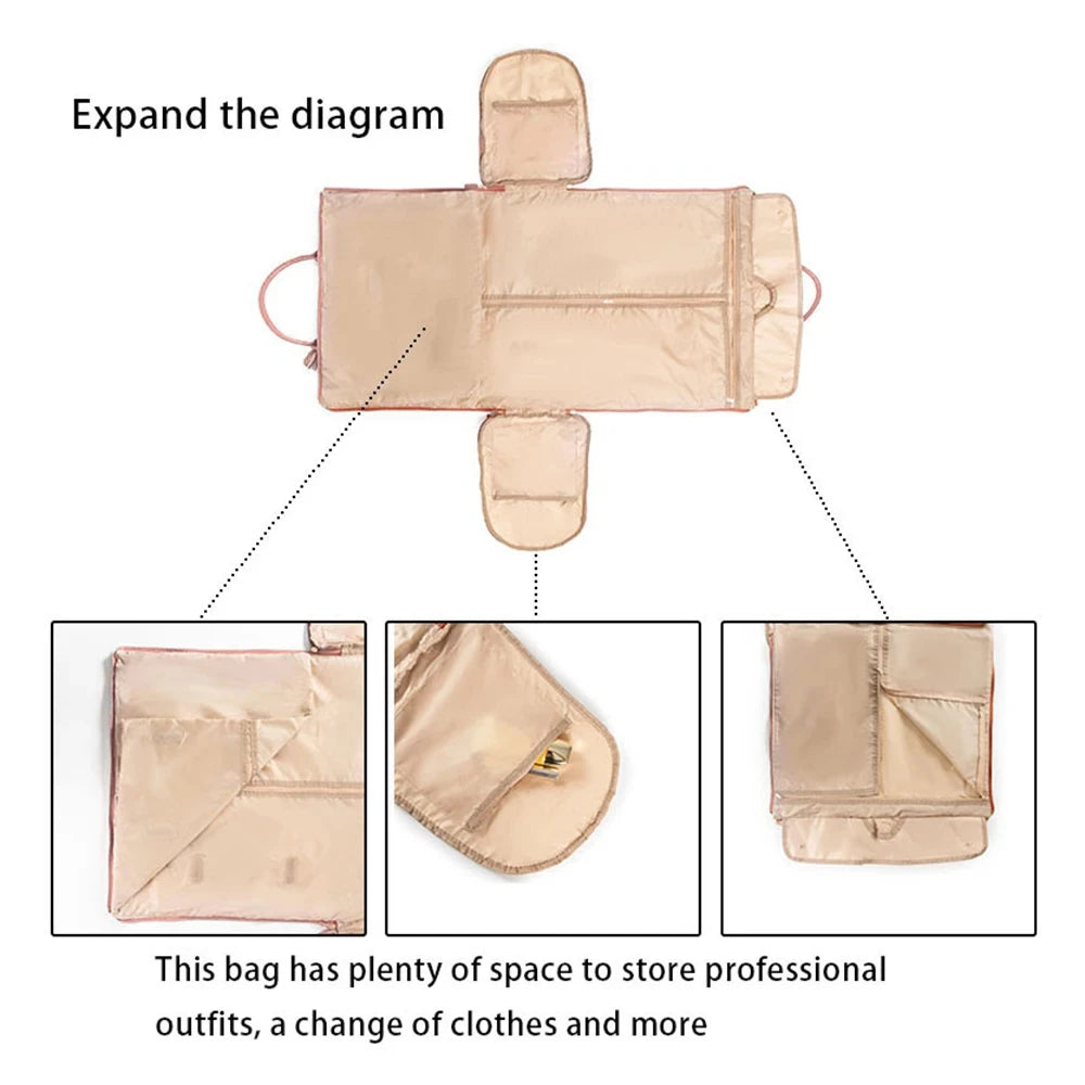 Geestock Folding Suit Storage Bag New PU Travel bag Large Waterproof Travel Suitcase For Women Sport Outdoor Weekend Bag Handbag