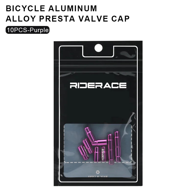 RIDERACE Bicycle Tire Valve Cap Aluminum CNC MTB Road Bike Tube Tyre Gas Nozzle Cover for AV FV Schrader Presta Valve Dustproof