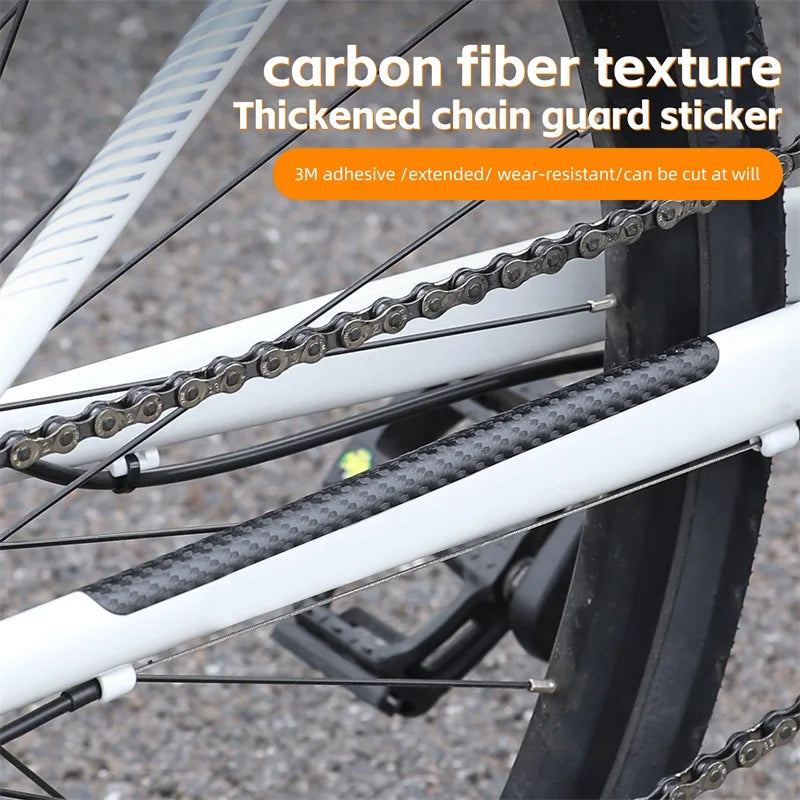 WEST BIKING Bicycle Chain Protection Sticker Mountain Bike Carbon Fiber Chain Sticker Folding Frame Anti-scratch Protective Film