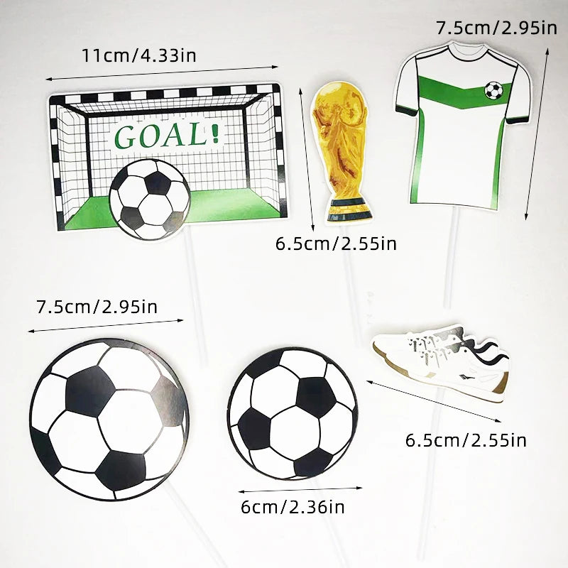 Football Boy Cake Decoration Football Field Player Doll Cupcake Top Happy Birthday Decoration Sports Children's Party Supplies
