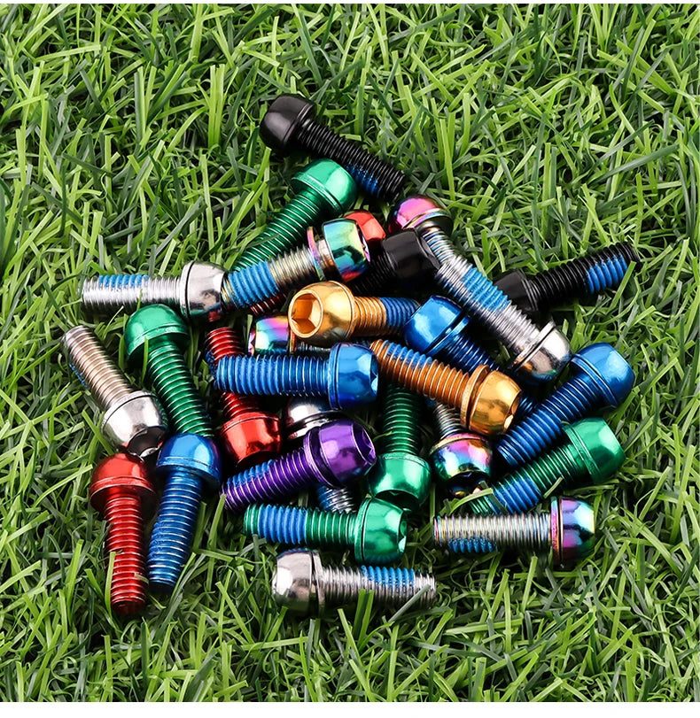 MUQZI 6pcs M6x17mm Disc Brake Caliper Bolts Bike Stem Bolt MTB Crank Arm Screw With Washer Bicycle Parts