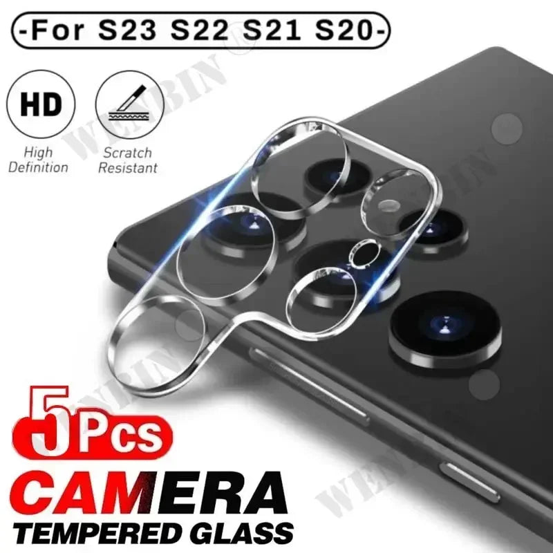 5 PCS 3D Camera Protector Glass For Samsung S25 S24 S23 S22 Ultra Plus S24 FE Lens Protective Glass Film For Samsung A56 A36 A16