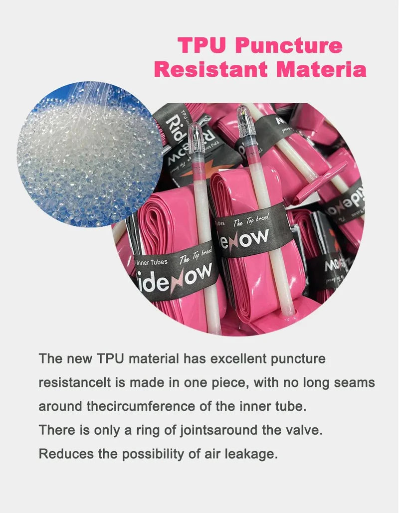 RideNow Ultralight Bike Inner Tube 700c Road Bicycle TPU Inner Tube French Valve Schrader SCHRADER Converter Bike inner Tubes