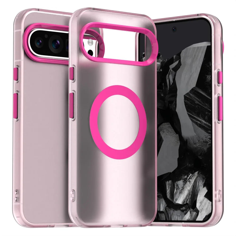 Matte Clear Magnetic Wireless Charging Armor Magsafe Case For Google Pixel 9 8 Pro XL 8A Military Shockproof Candy Color Frosted