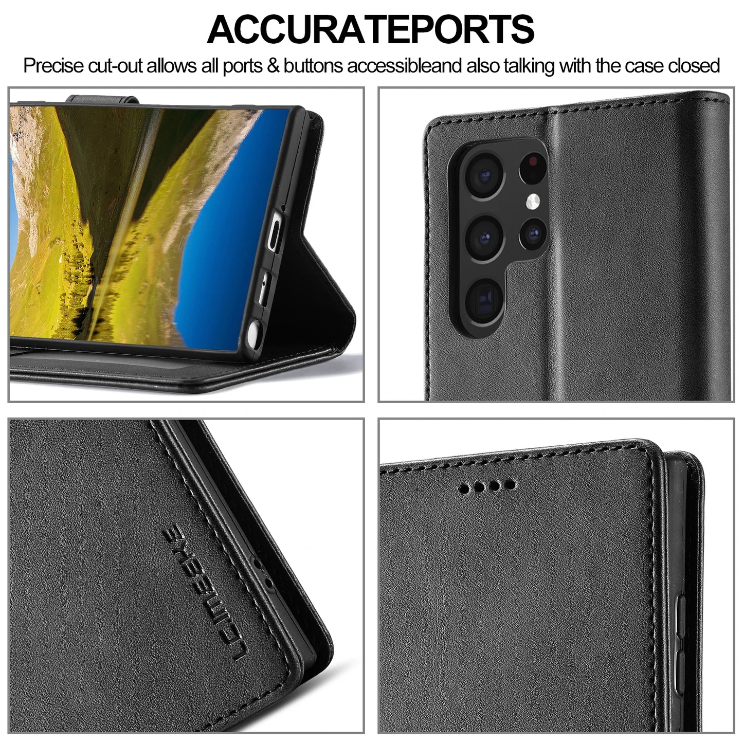 Business Leather Case for Samsung Galaxy S25 Edge Ultra S24 FE S23 Plus 5G Flip Wallet Card Holder Phone Cover