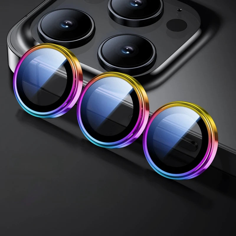 Metal Ring Lens Glass for iPhone 15 16 Pro Max 15pro Alloy Camera Protector Back Lens Film Cap Cover with Positioner