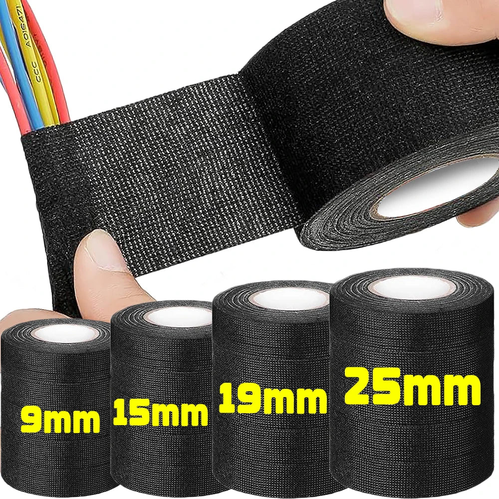 Electrical Tape Heat-resistant Harness Bundle Insulation Auto Wiring FabricCloth Wrap Waterproof Cable Organizer Adhesive Tapes
