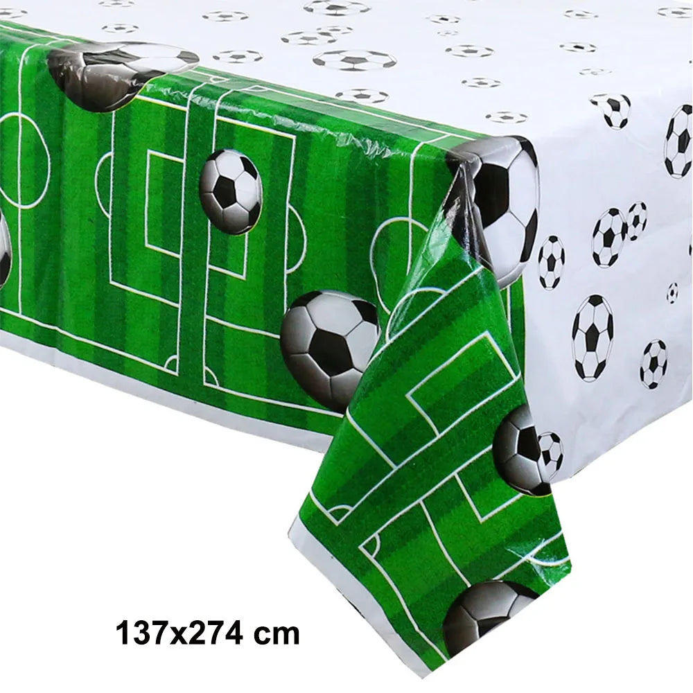 Soccer Theme Tablecloths Football Birthday Party Decorations Soccer Rectangular Plastic Table Cover Perfect for Game Day Parties