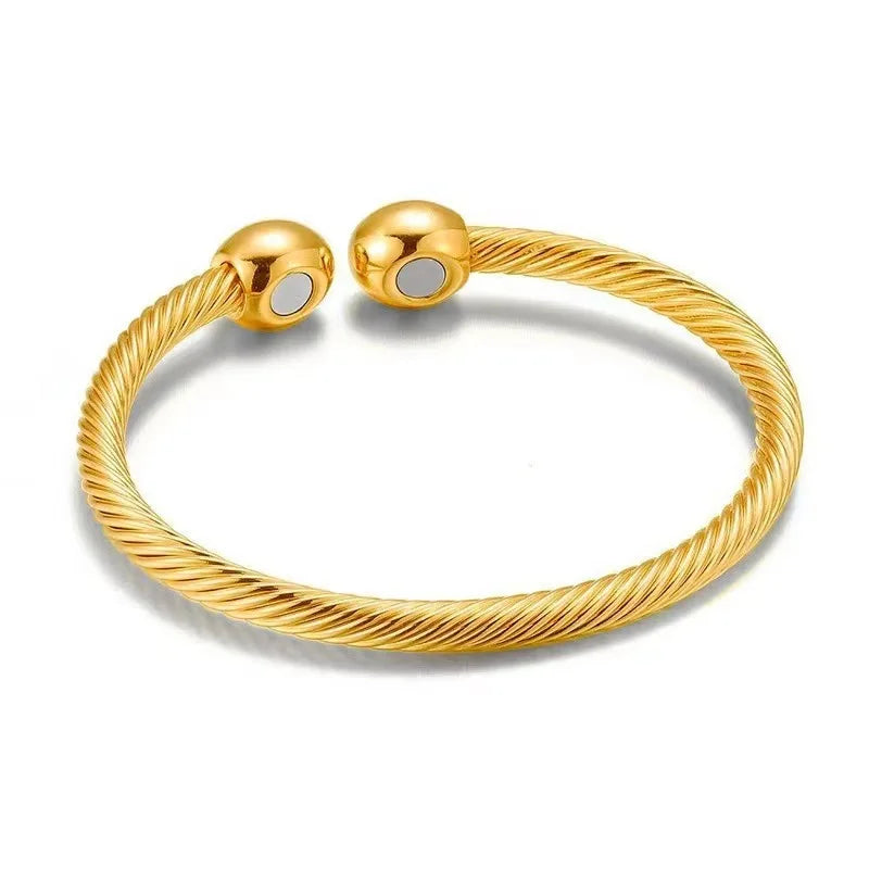 Weight Lose Energy Bracelet Healthy Magnetic Bracelets for Women Men Twisted Steel Power Arthritis Pain Relief Open Bangle Cuff