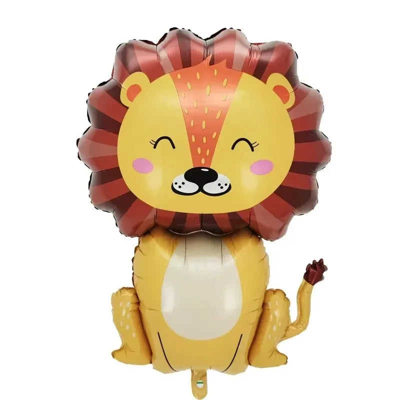 Large Animal Foil Balloons Monkey Lion Zebra Elephant Giraffe Crocodile Balloon Children's Day Birthday Party Decorations