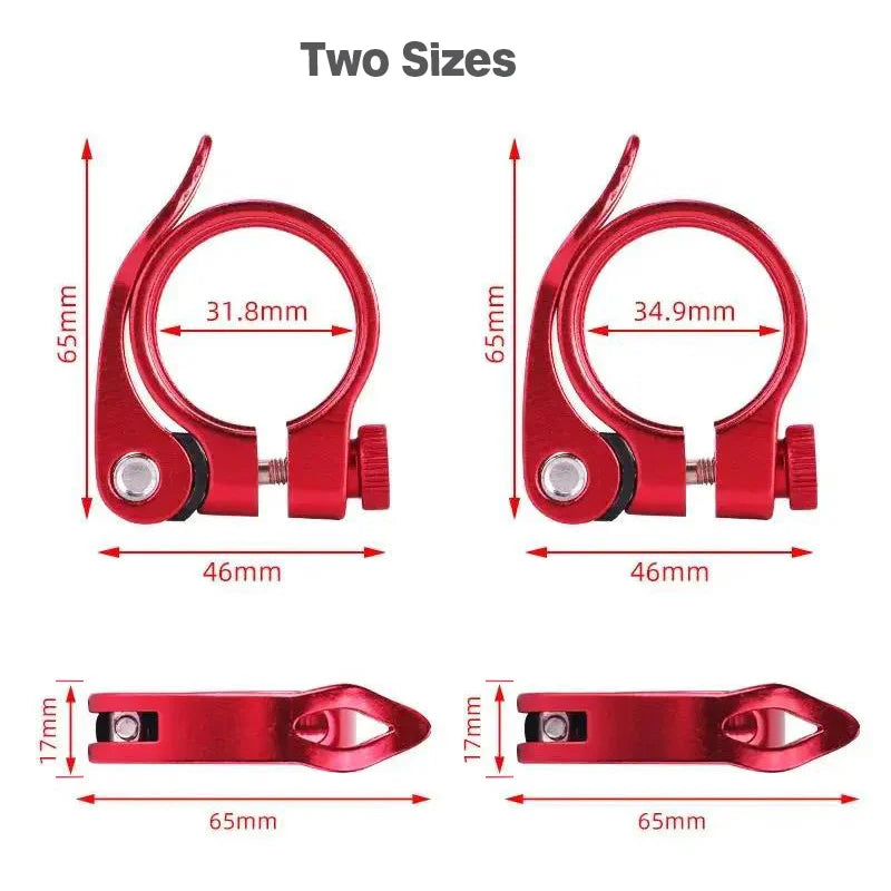 Bike Seat Post Clamp Quick Release Aluminum Alloy Bicycle Seatpost Saddle Lock MTB 31.8mm 34.9mm Cycling Accessories