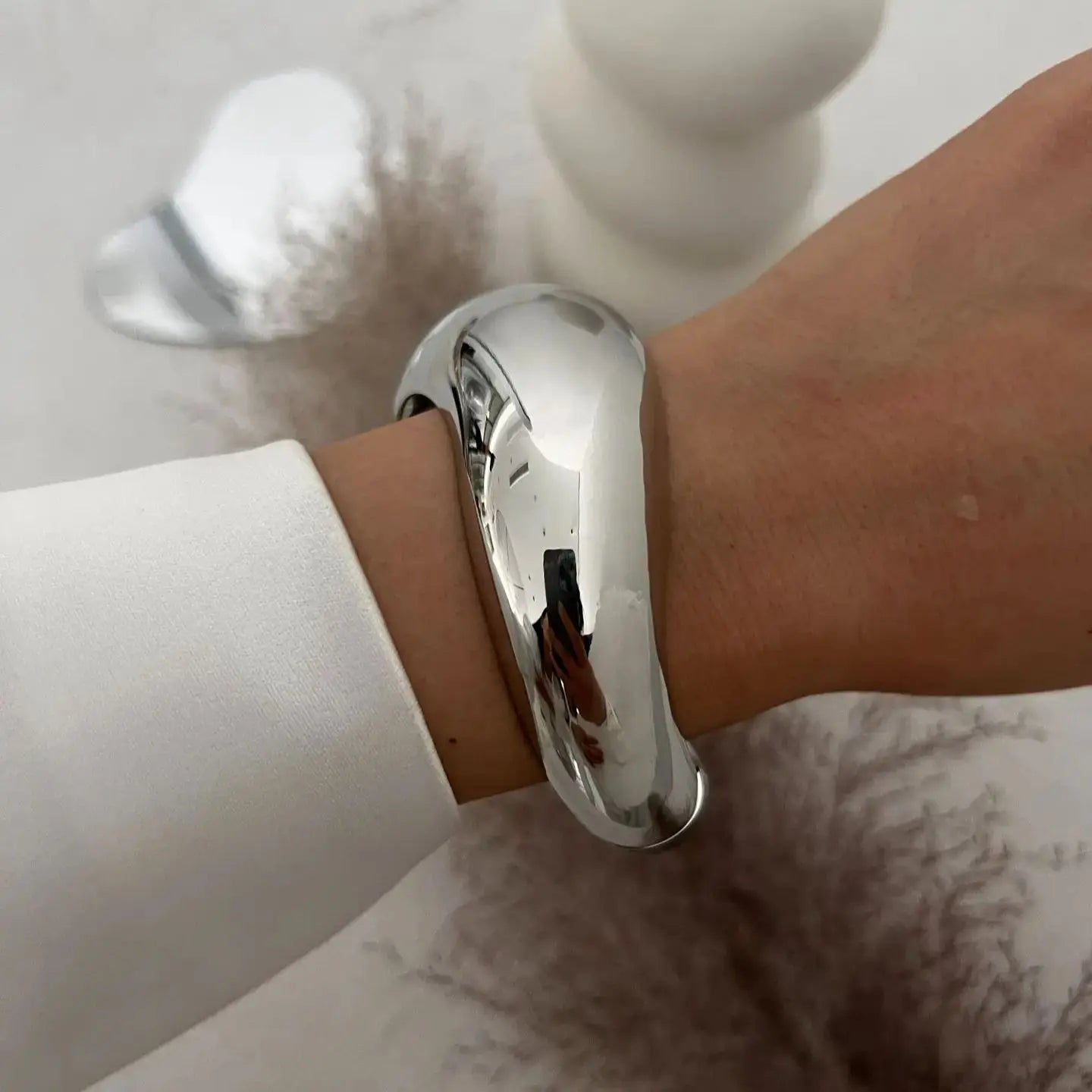DIEZI Vintage Wide Cuff Bangles Hip Hop Punk Gold Silver Color Geometric Metal Spring Bangles For Women Bracelets Men Jewelry