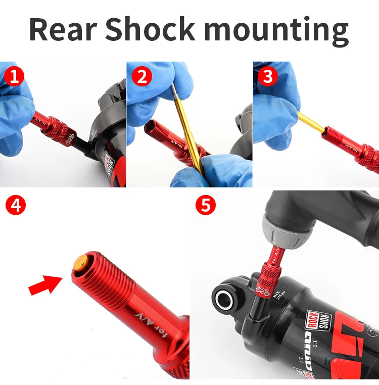 MUQZI Bike Fork Valve Adapter Schrader Air Fork Inflatable Valve Adapter MTB Road Bicycle Fork Accessory