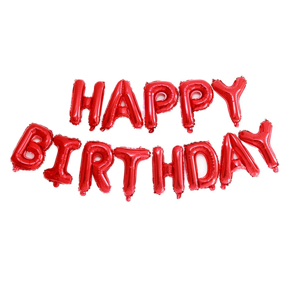 Multi-colored HAPPY BIRTHDAY Letters Foil Balloons Set Banner Heart Balloon Latex Confetti Balloon Birthday Party Decor Supplies