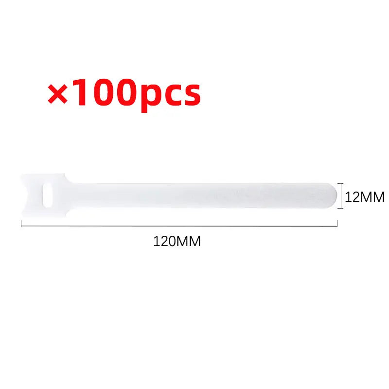 50pcs Reusable Hook and Loop Cable Ties Fastening Straps Multi-Purpose Wire Organizers for Computer/TV/Electronic Devices