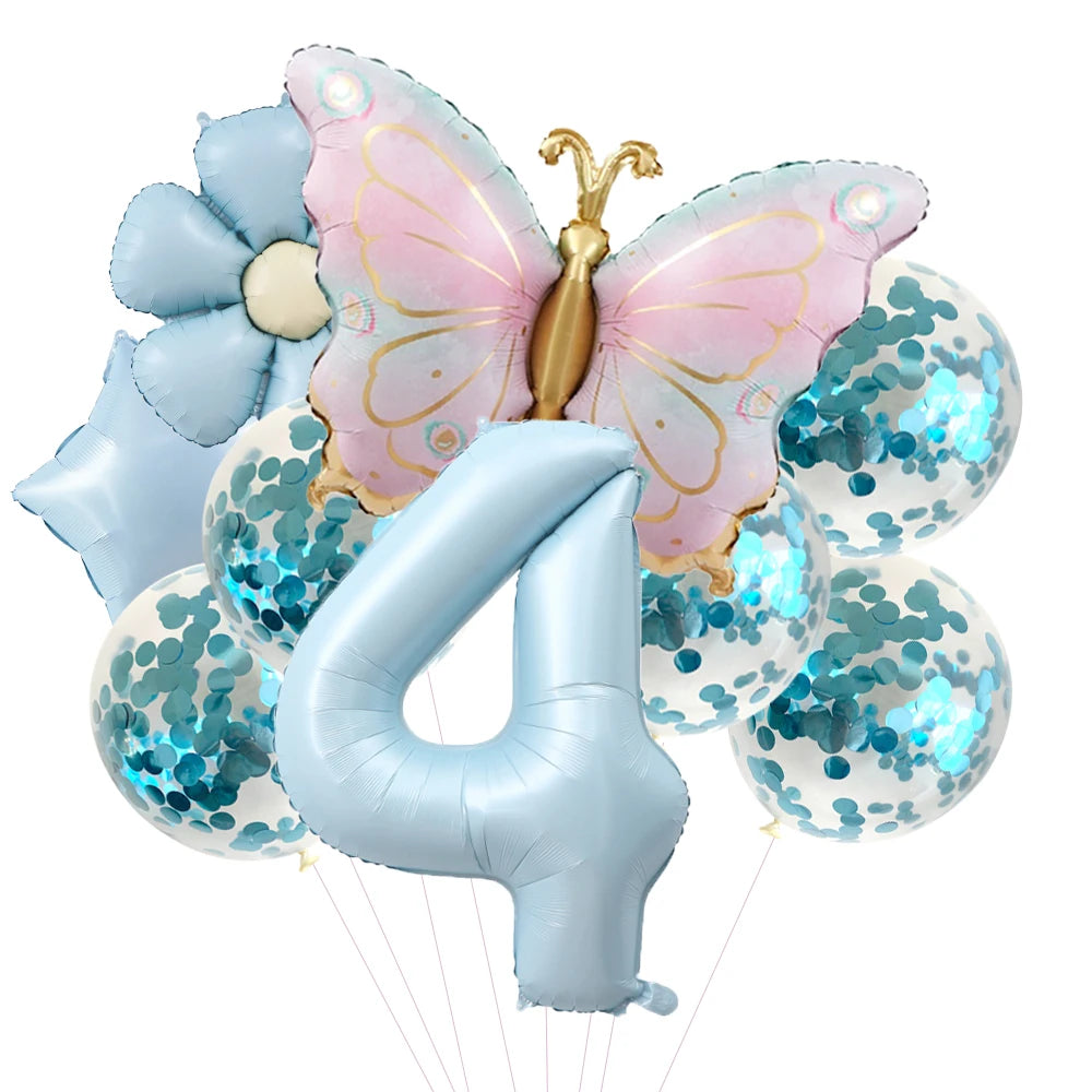 Butterfly Balloons 5th Birthday Decor for Girls Pink Butterfly Foil Balloons for Butterfly Themed Party Wedding Birthday Decors