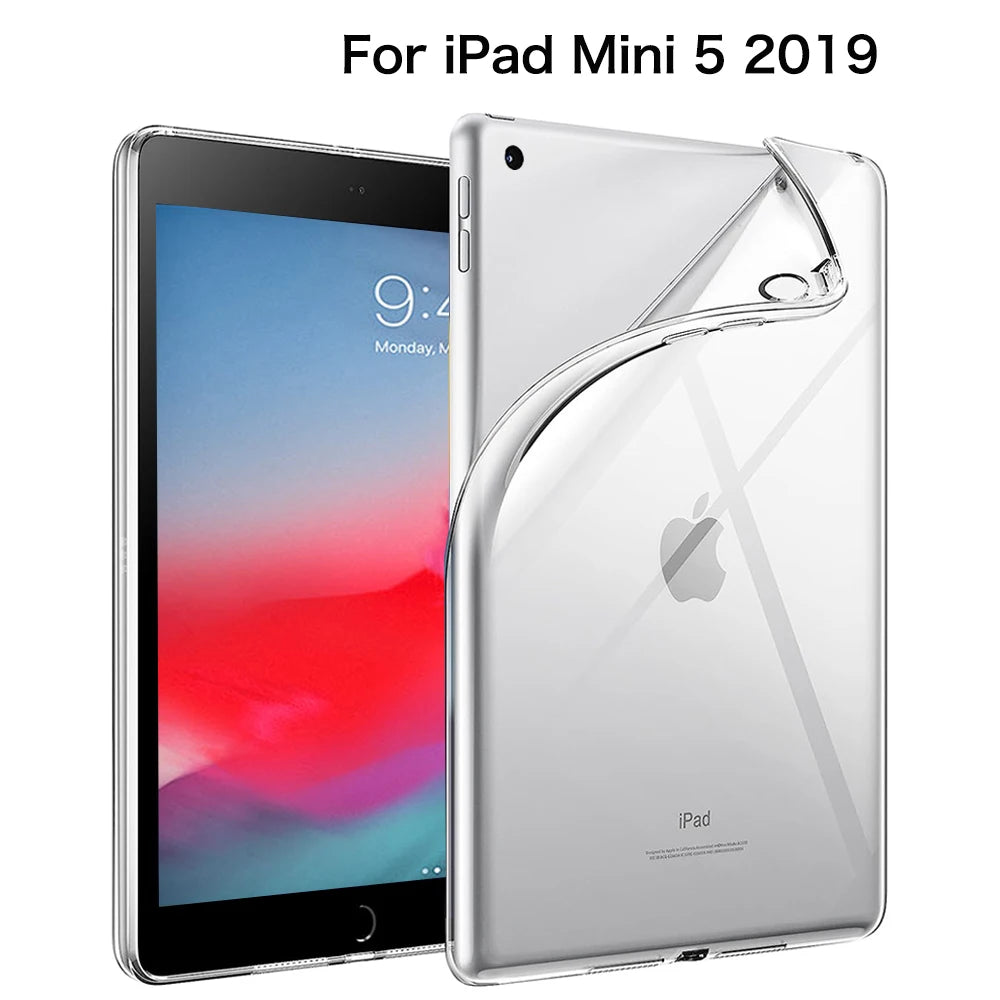 For iPad 10th 10.9 2022 7 8 9th Gen 10.2 Air 5 6 13 Case TPU Silicon Transparent Cover For iPad Pro 9.7 10.5 11 13 Mini 3 4 5 6