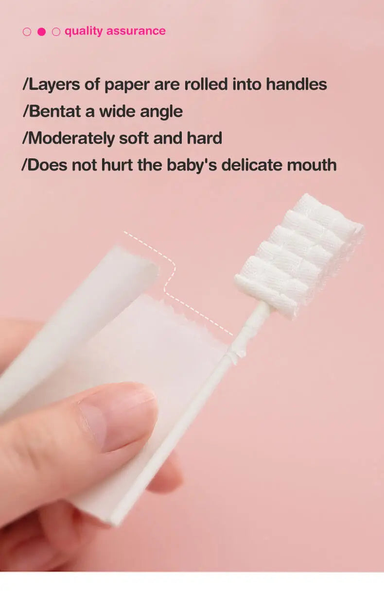 Dr.isla 60pcs Baby Oral Cleaning Stick Disposable Cleaner Milk Teeth Gauze Toothbrush Baby Tongue Washing For Newborn Oral Care