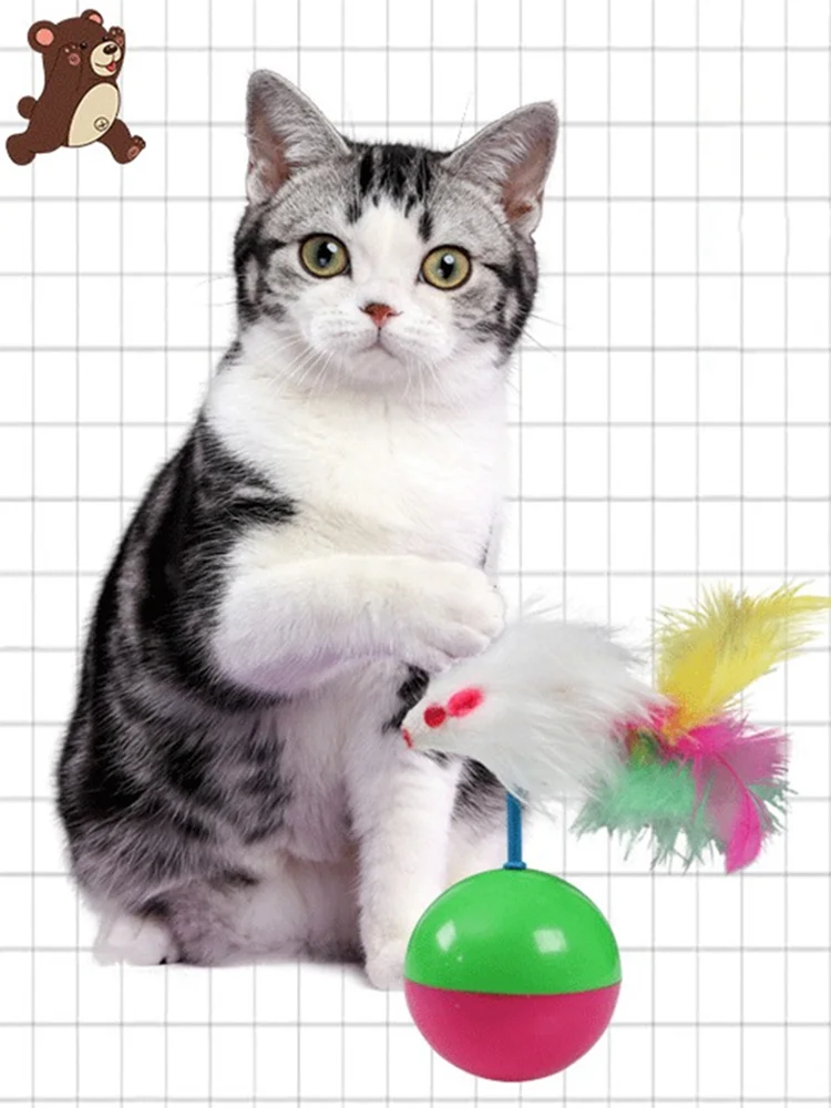 Cat Self-Happiness Toy Mouse Tumbler Ball Pet Interactive Educational Sound Toy Plush Toy