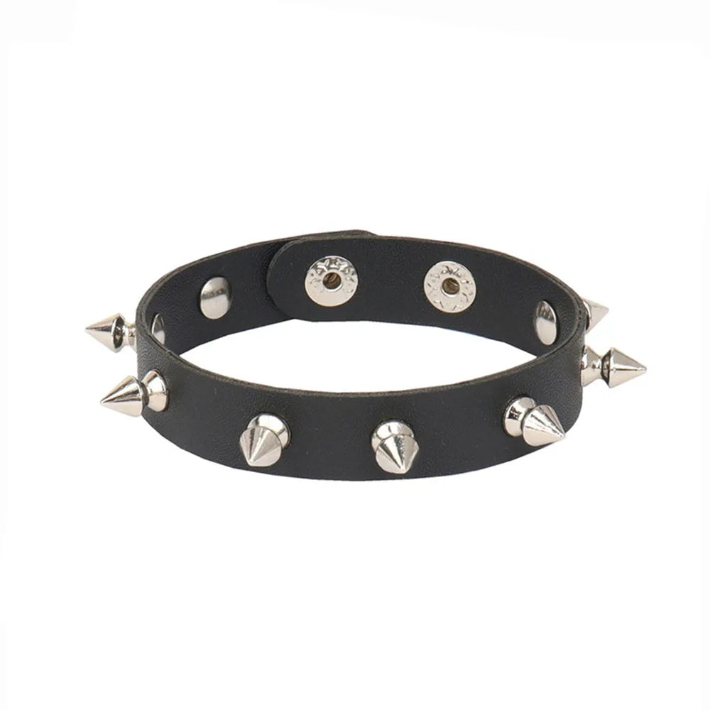 Punk Rivet Star PU Leather Bracelet For Women Men Hip Hop Gothic Dark Girl Rock Jewelry Pendant Love Chain Hip Hop Accessories