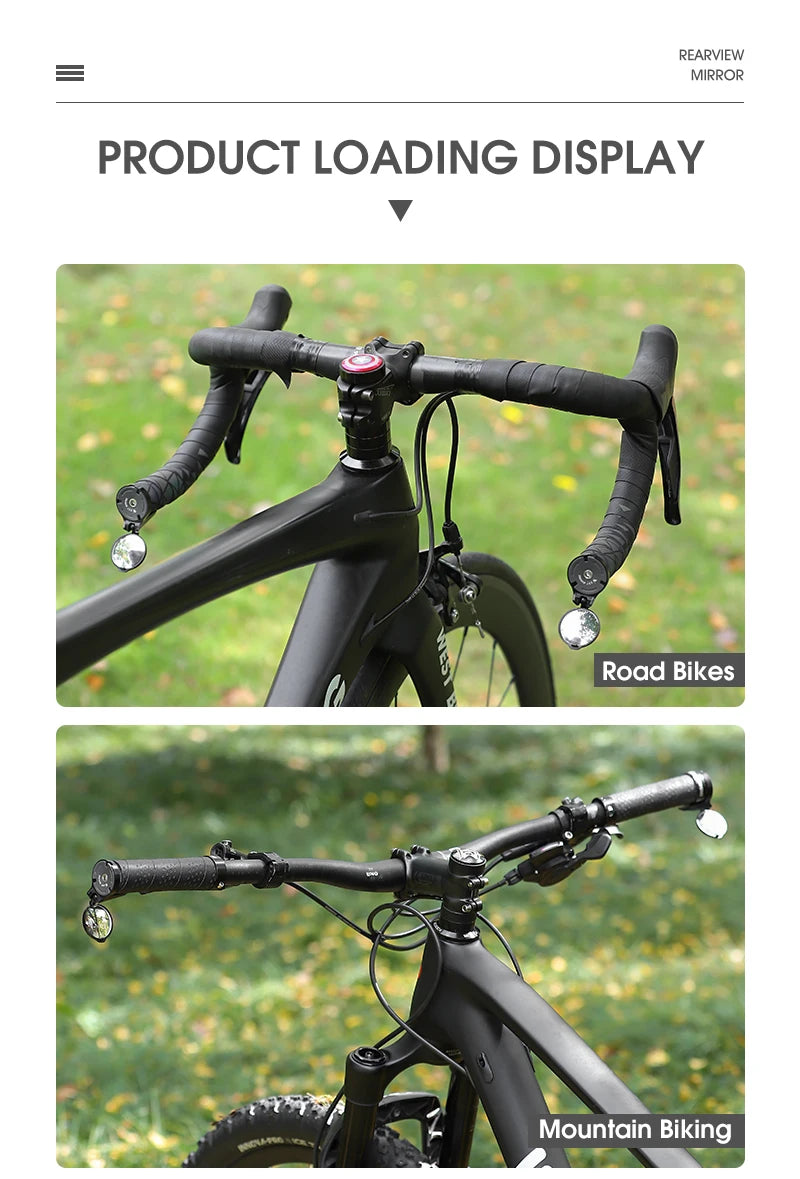 WEST BIKING Universal Cycling Handlebar Rear View Mirrors Adjustable Rotate 16-22mm Bicycle Mirror Rearview For MTB Road Bike