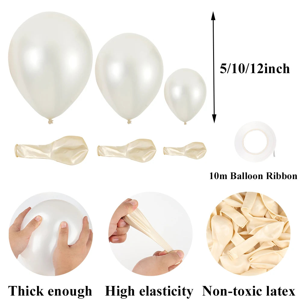 Milk White Pearl Balloon 5/10/12inch Latex Ballon Set Garland Wedding Birthday Decoration Party Supplies Baby Shower Globos Gift