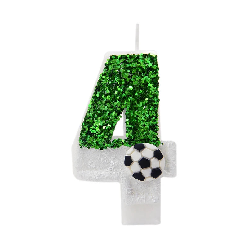 0-9 Number Soccer Cake Candles Kids Sports Theme Football Birthday Party Decoration Favors Cupcake Topper Cake Decor Supplies