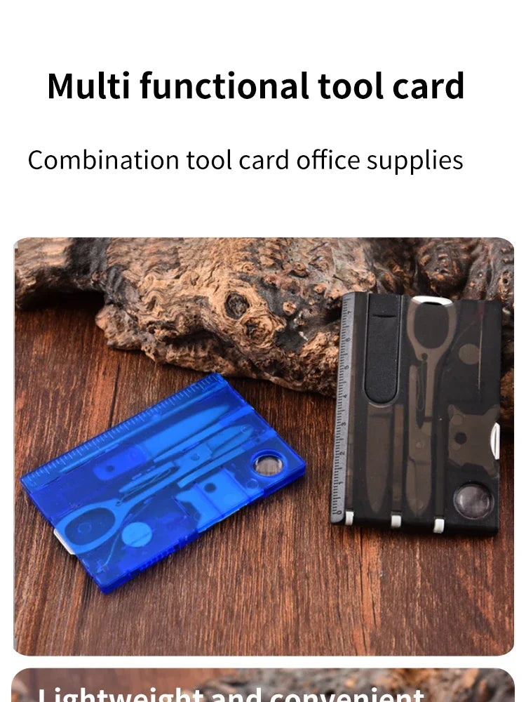 Outdoor Camping Multifunctional Swiss Army Knife Card Combination Multi-purpose Survival Tool Beauty Suit with Lamp Tool Card.