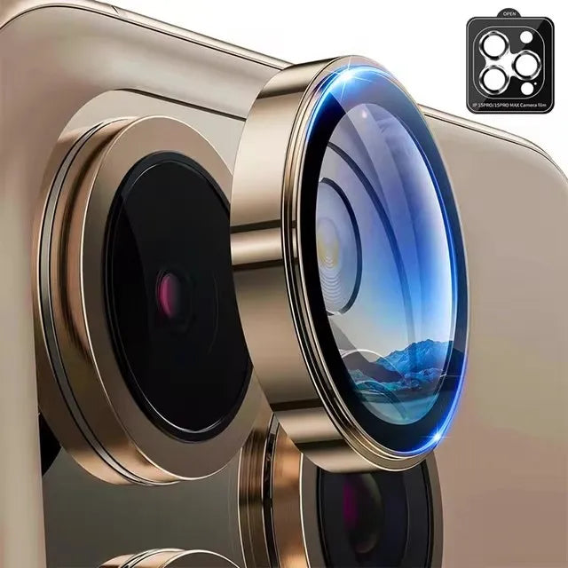 Metal Ring Lens Glass for iPhone 15 16 Pro Max 15pro Alloy Camera Protector Back Lens Film Cap Cover with Positioner