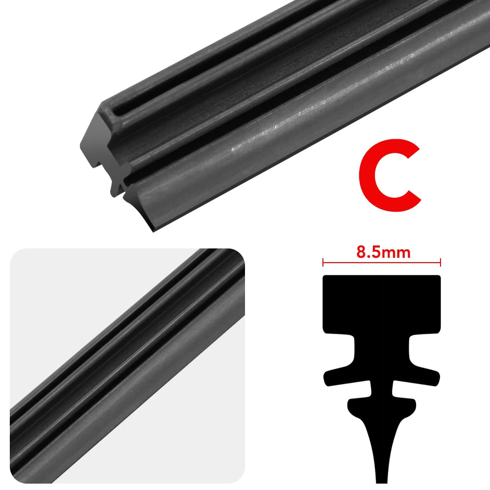 Car Wiper Rubber Strips Refill Wiper Blade Replacement Parts All Types Seasons Windshield Wiper Blades Blade Soft Car Accessorie