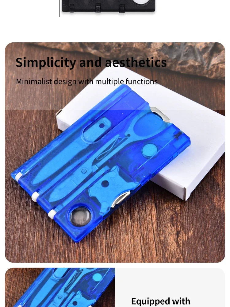 Outdoor Camping Multifunctional Swiss Army Knife Card Combination Multi-purpose Survival Tool Beauty Suit with Lamp Tool Card.